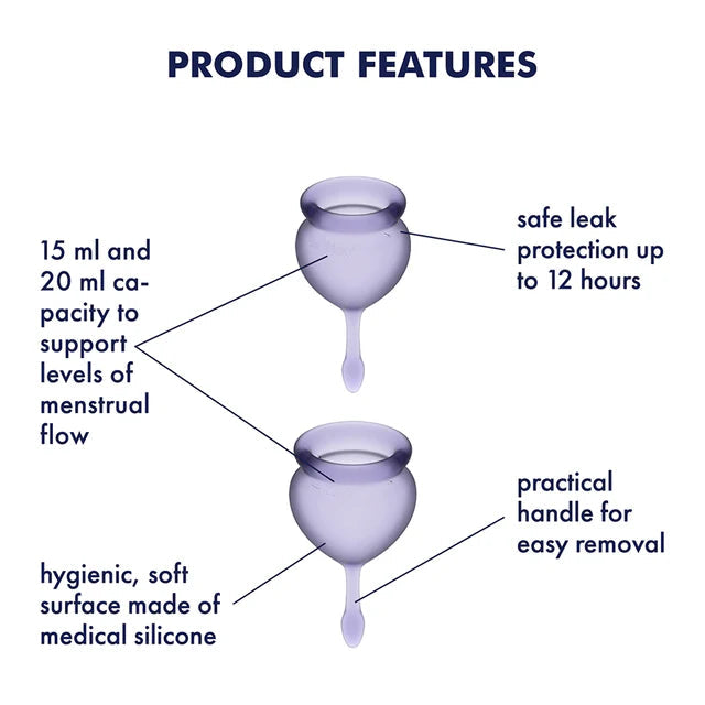 Satisfyer Feel Good Menstrual Cup Set Dark Blue (Limited Period Sale)