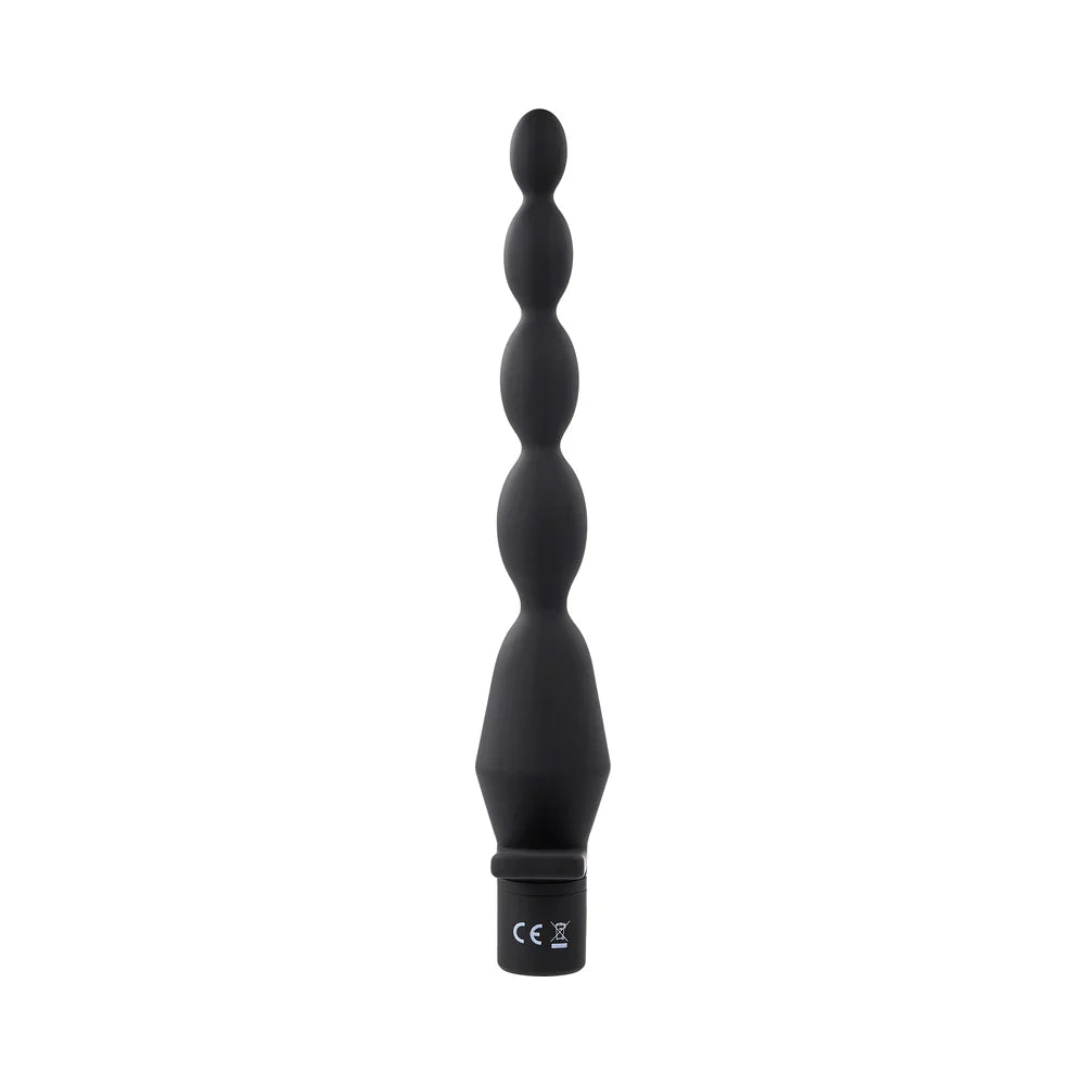 Selopa Vibrating Silicone Butt Beads Rechargeable Anal Silicone Black