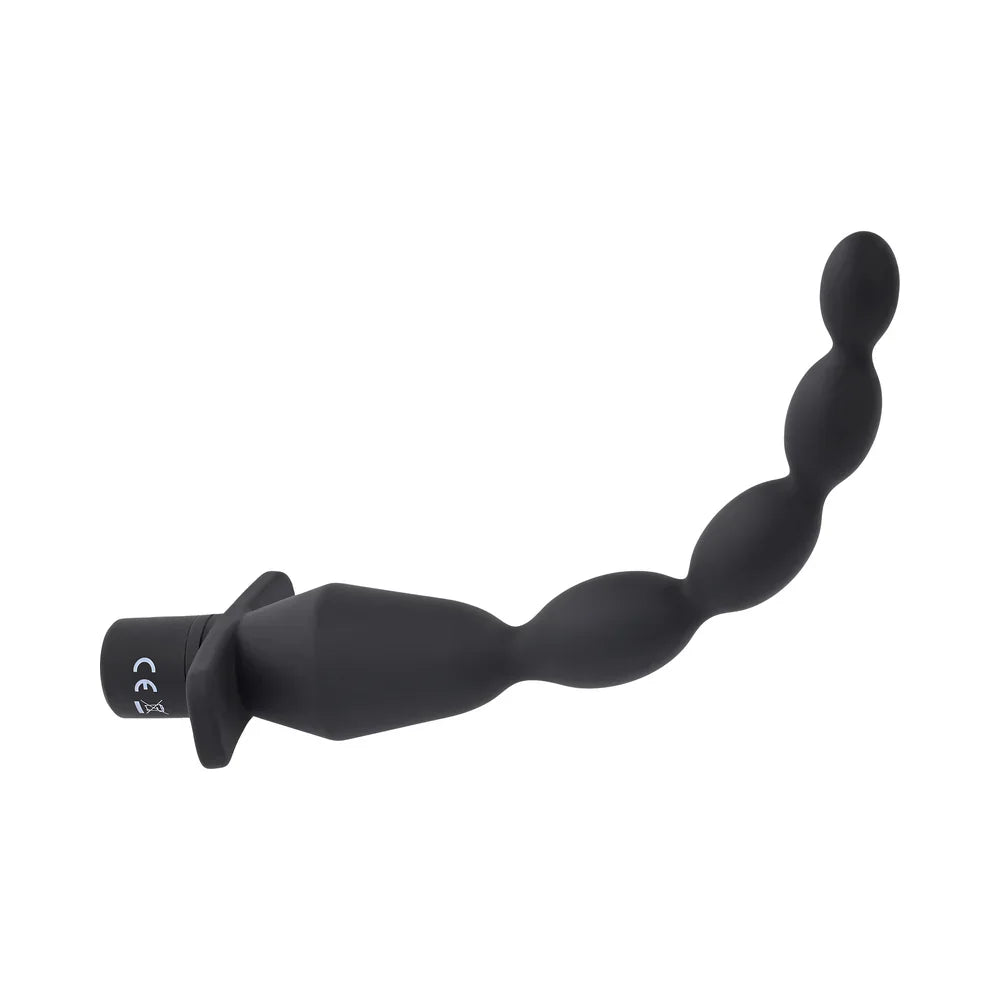 Selopa Vibrating Silicone Butt Beads Rechargeable Anal Silicone Black
