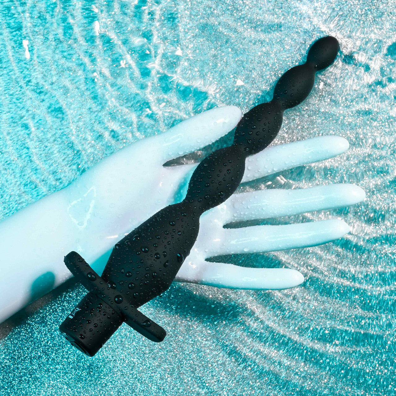 Selopa Vibrating Silicone Butt Beads Rechargeable Anal Silicone Black