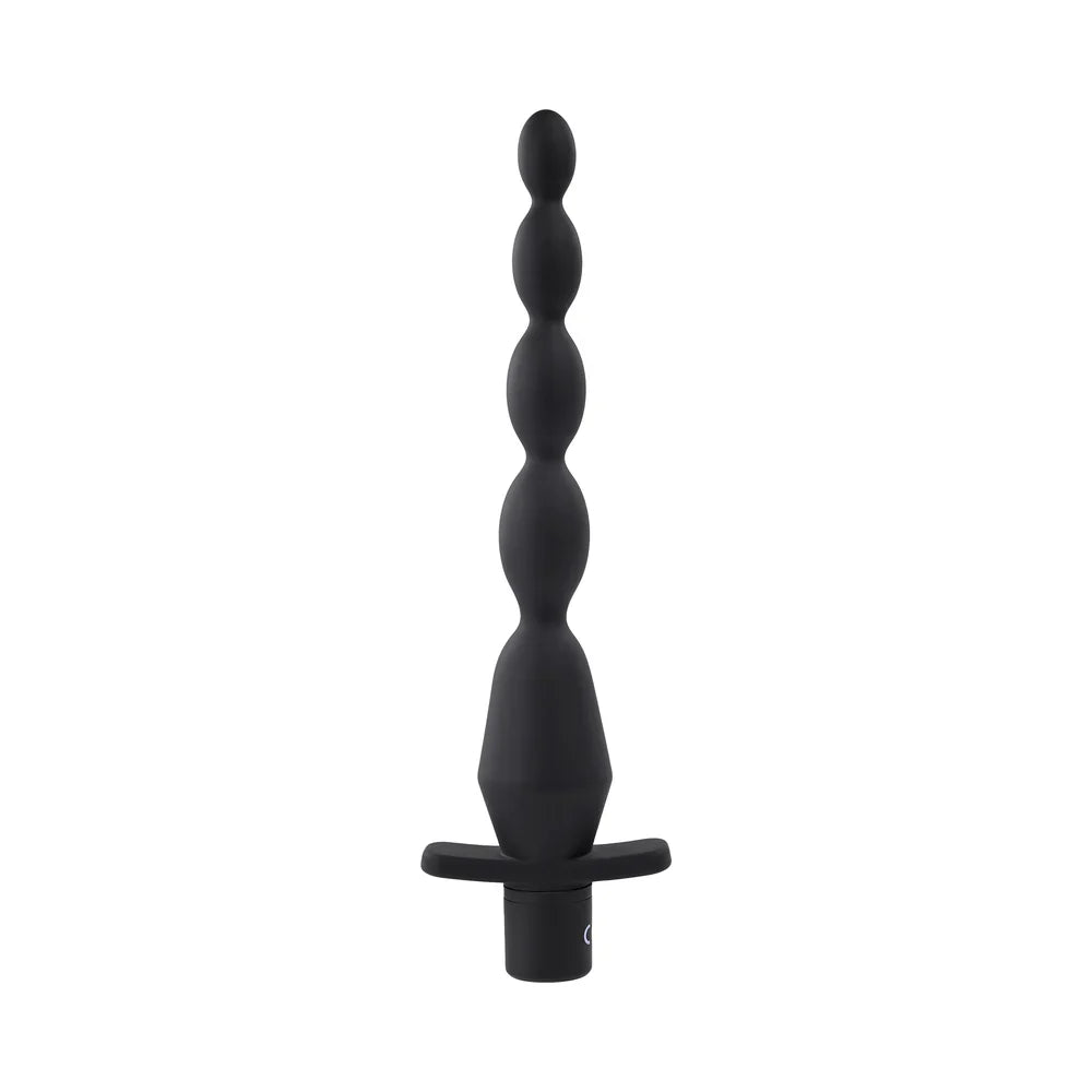 Selopa Vibrating Silicone Butt Beads Rechargeable Anal Silicone Black