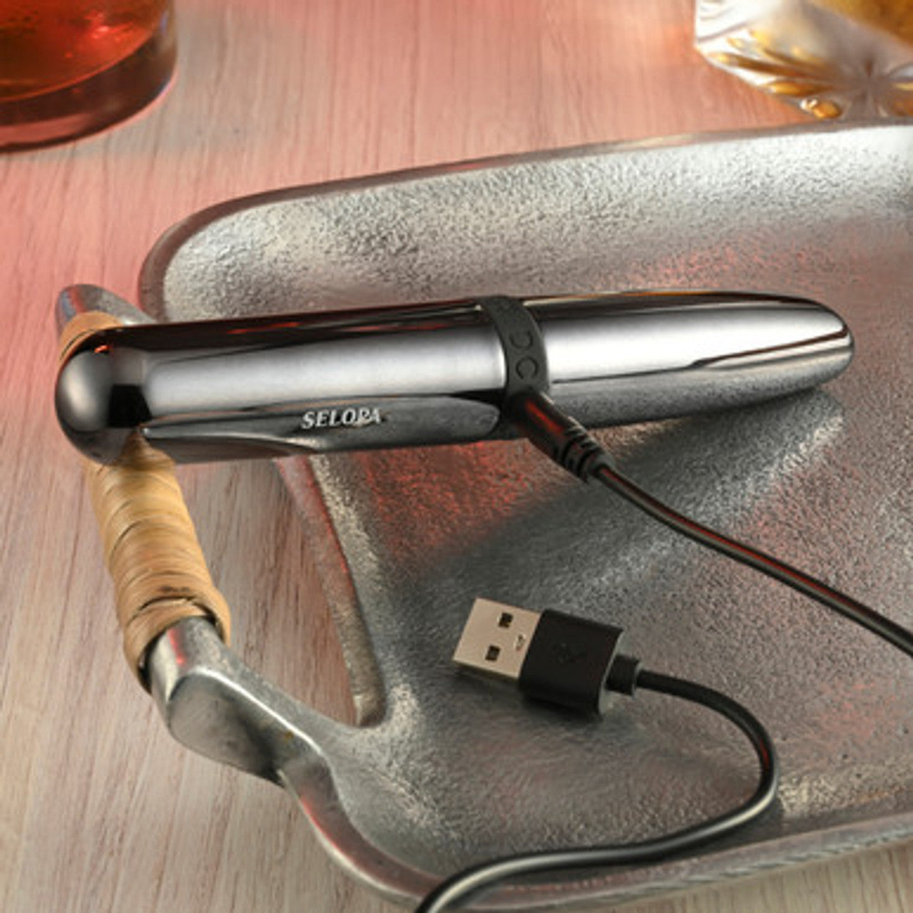 Selopa Buzz Buddy Rechargeable Vibe Silicone Black Chrome