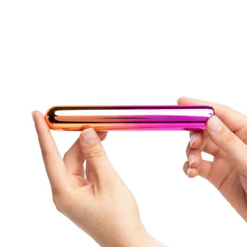 Sensuelle Aluminium Dual Motor Rumba Warming Bullet in Rainbow Ombre