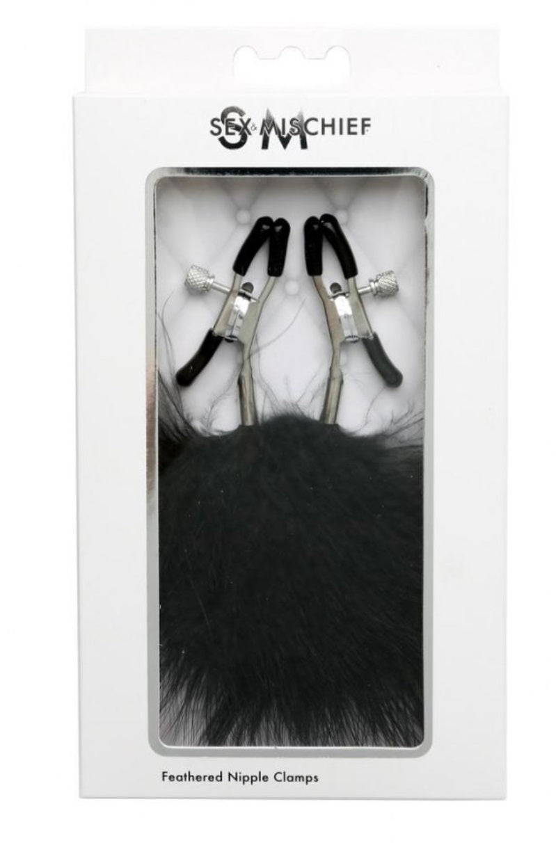 Sex & Mischief Feathered Nipple Clamps (Brand New Packaging)