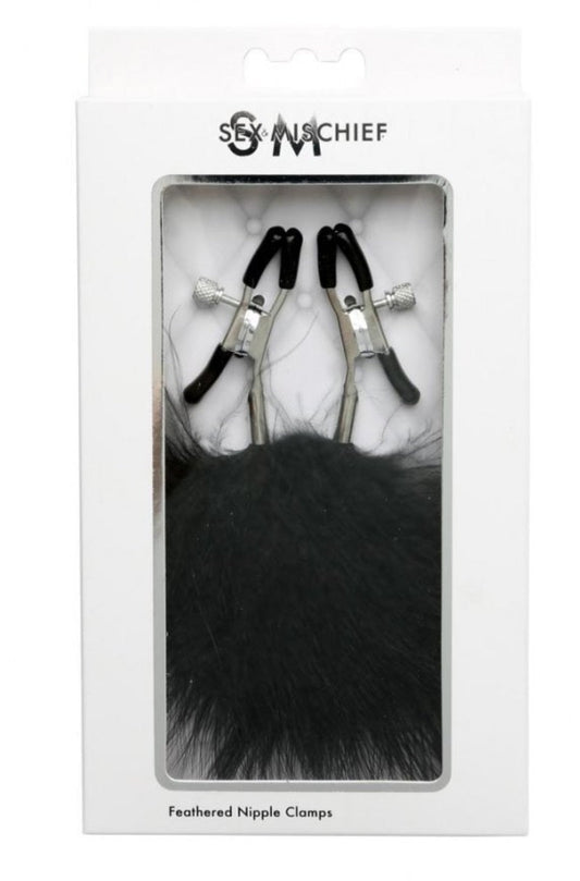 Sex & Mischief Feathered Nipple Clamps (Brand New Packaging)