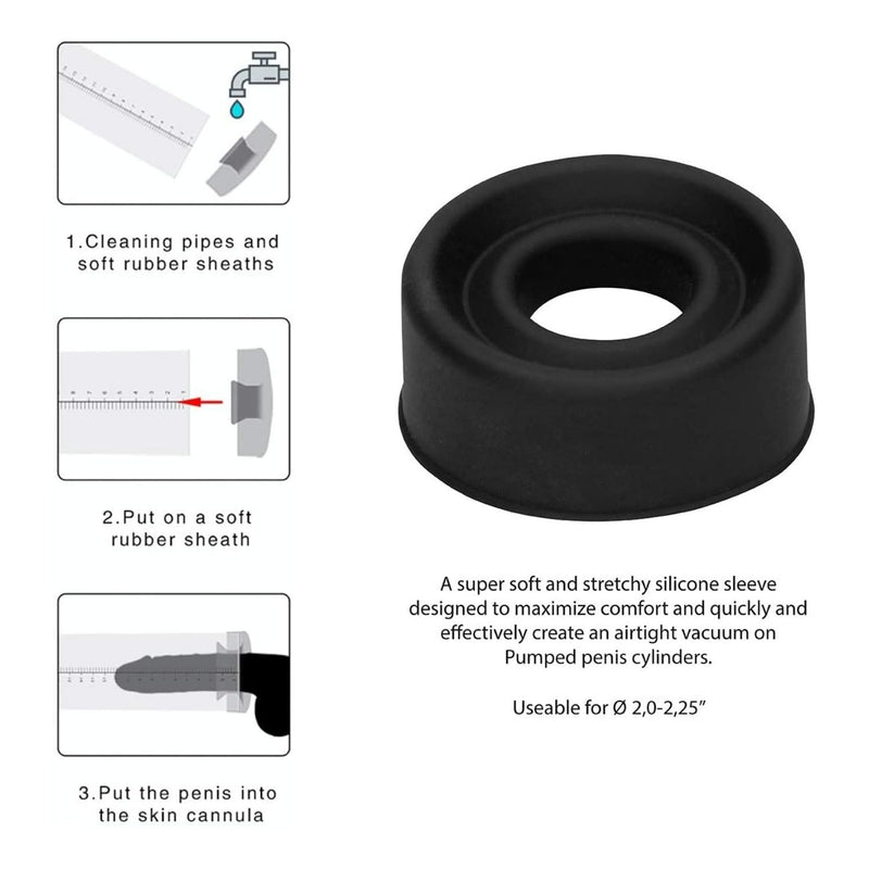 Shots Pumped Silicone Pump Sleeve Medium Or Large Black