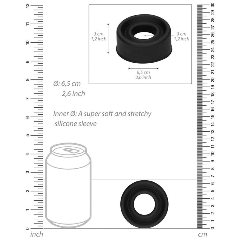 Shots Pumped Silicone Pump Sleeve Medium Or Large Black