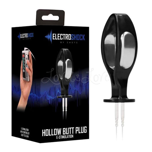 Shots Electroshock E-Stimulation Hollow Butt Plug Black [Limited Time Offer]