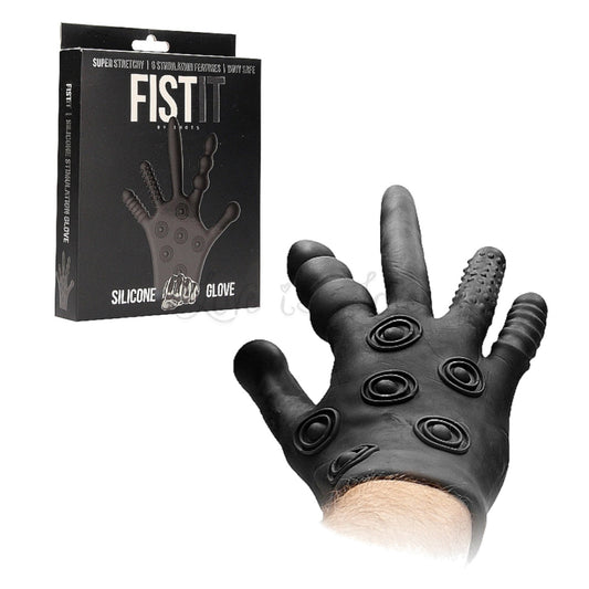 Shots Fist It Silicone Stimulation Glove Black