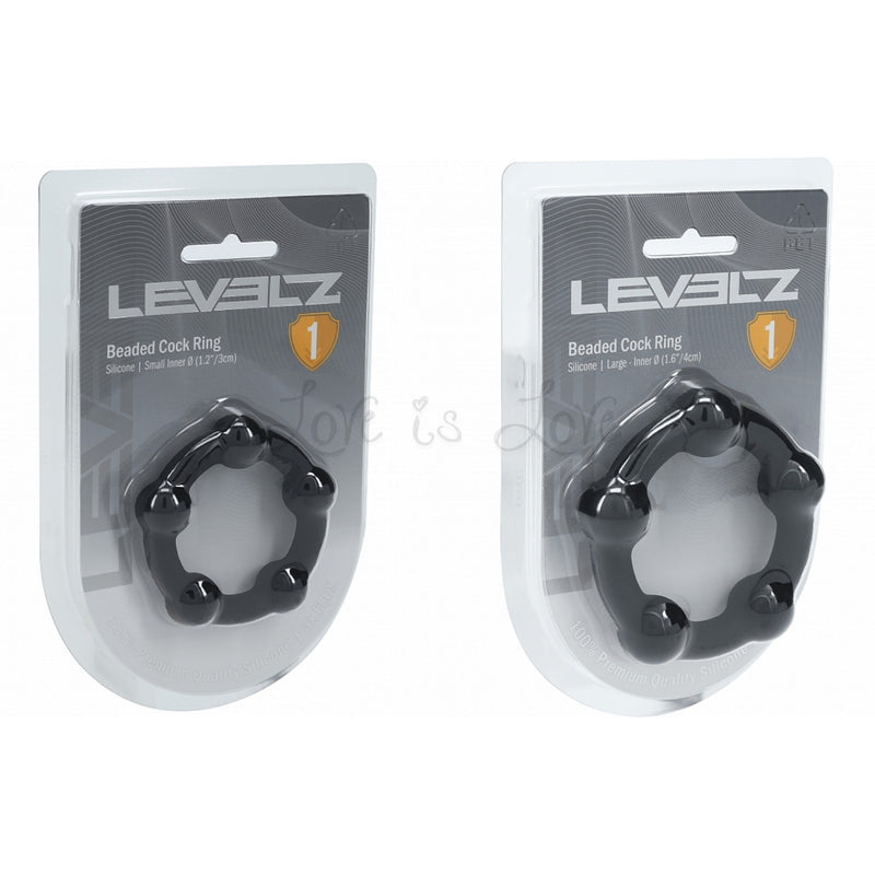 Shots LEVELZ Beaded Silicone Cockring Black