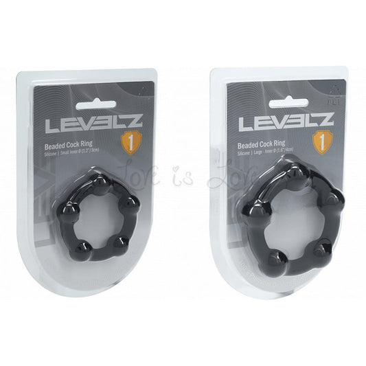Shots LEVELZ Beaded Silicone Cockring Black
