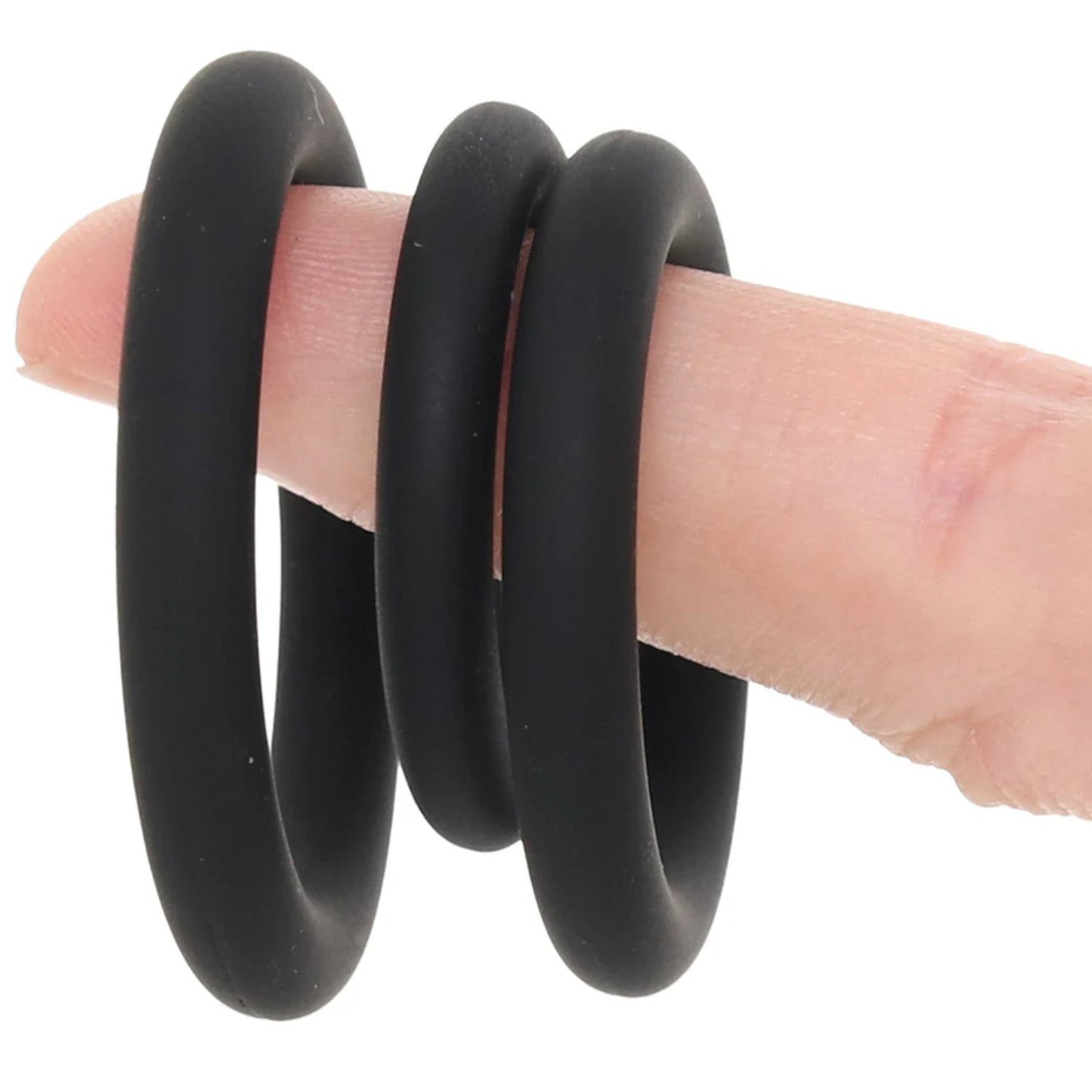 Shots LEVELZ Classic Silicone Cockring Set of 3 XS/S/M Black