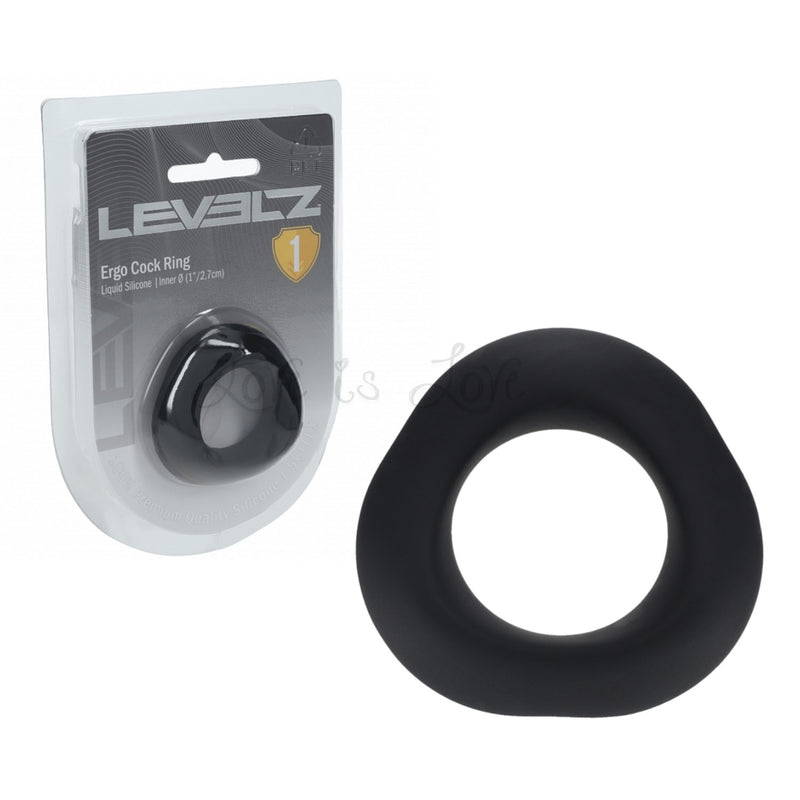 Shots LEVELZ Ergo Liquid Silicone Cockring Black