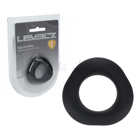 Shots LEVELZ Ergo Liquid Silicone Cockring Black