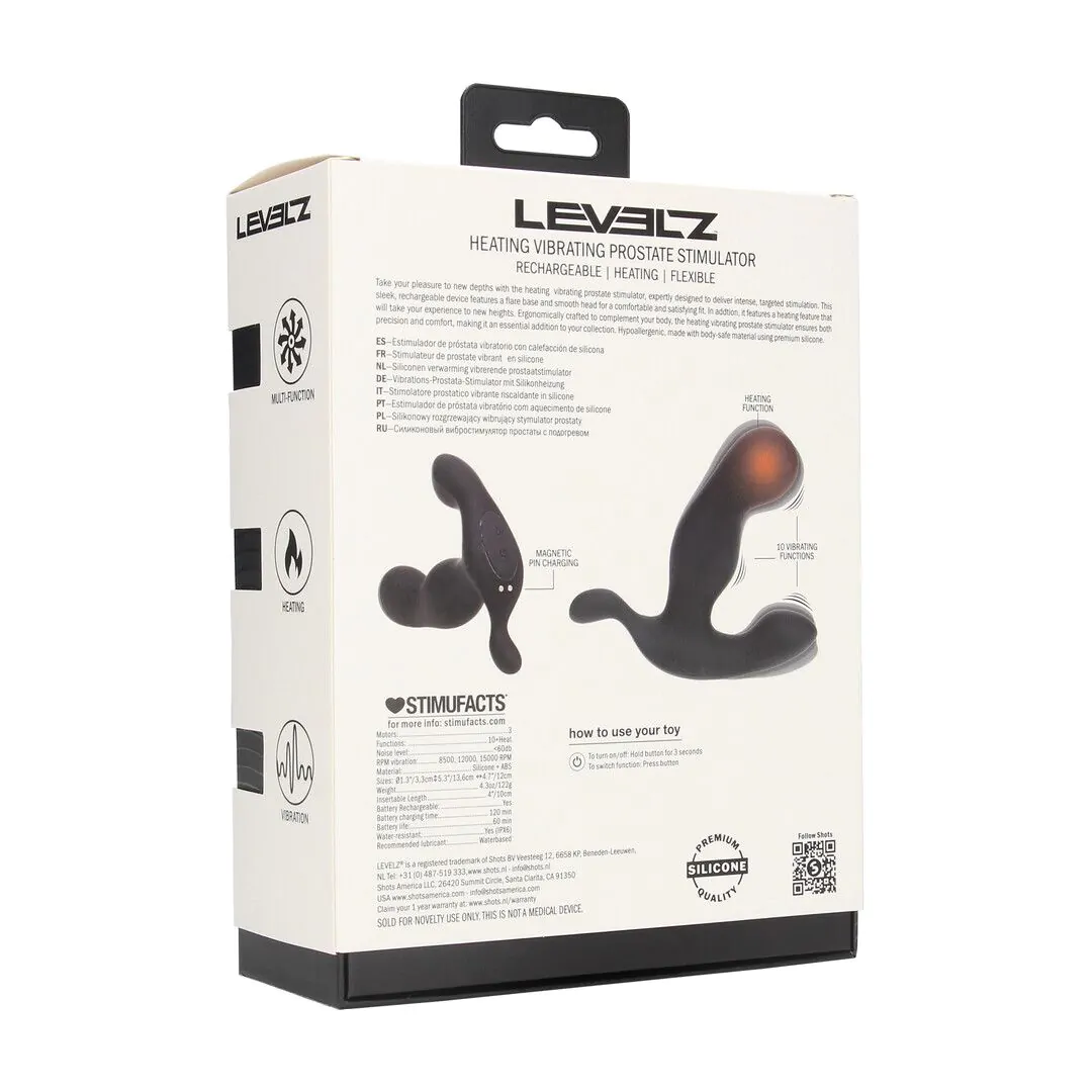 Shots LEVELZ Heating and Vibrating Silicone Prostate Stimulator - Black