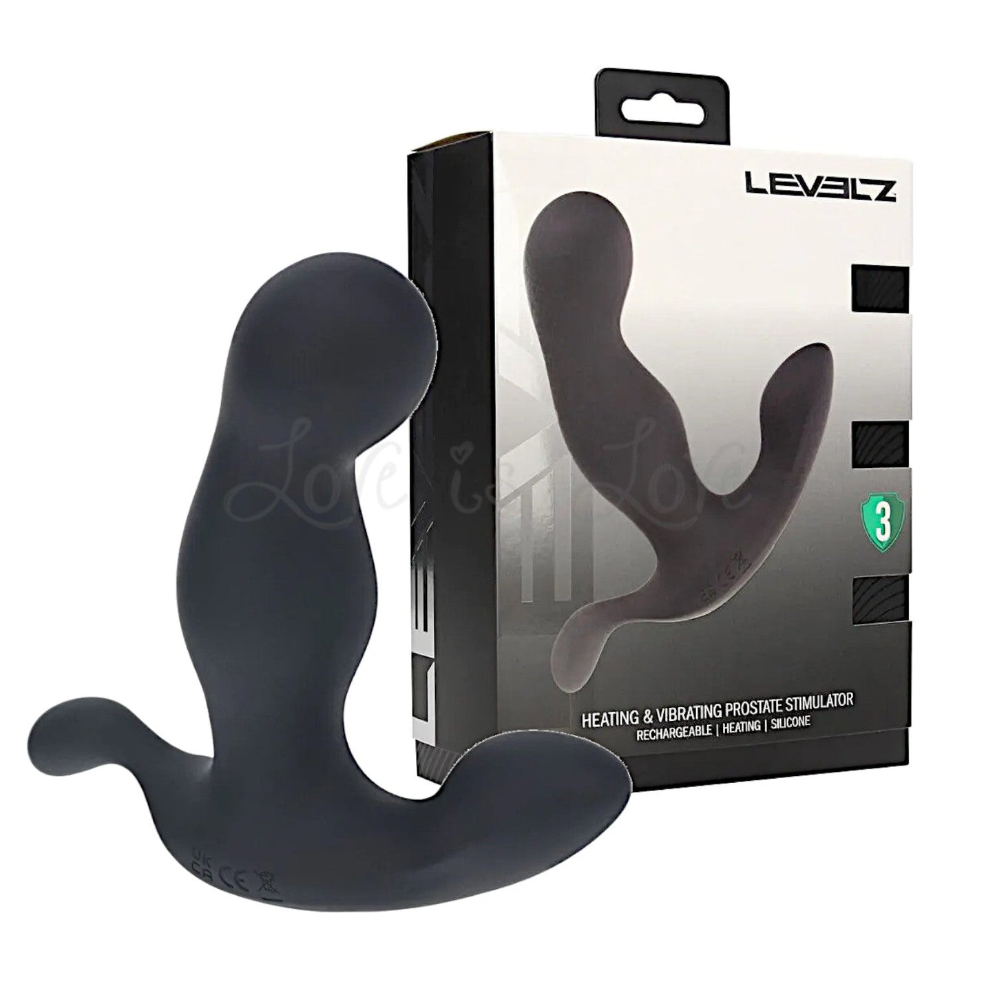 Shots LEVELZ Heating and Vibrating Silicone Prostate Stimulator - Black