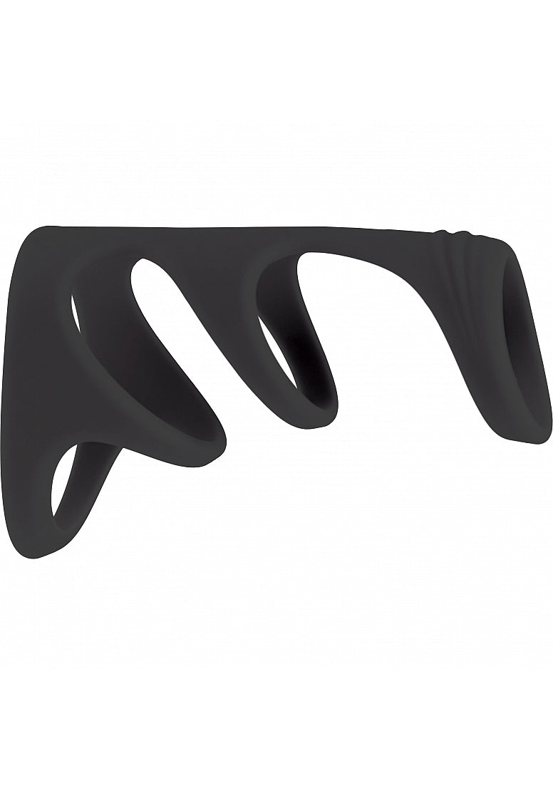 Shots LEVELZ Silicone 3 Loop Cock Ring Black