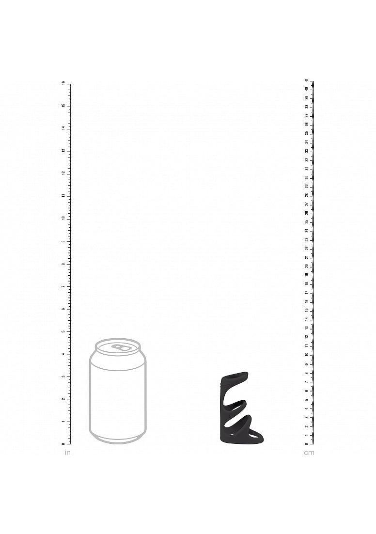 Shots LEVELZ Silicone 3 Loop Cock Ring Black