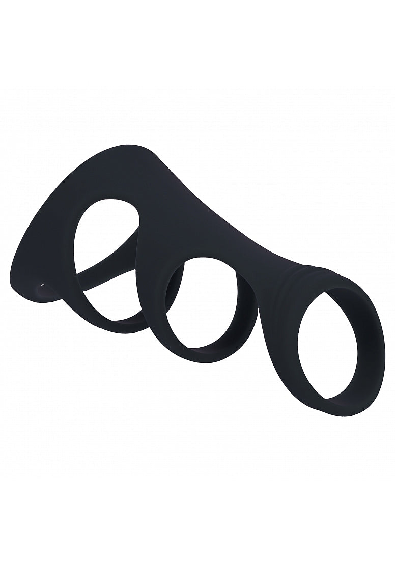 Shots LEVELZ Silicone 3 Loop Cock Ring Black