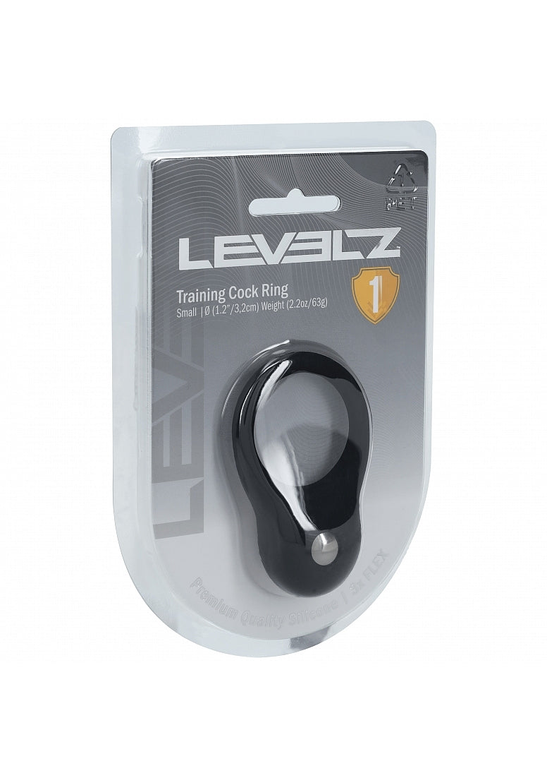 Shots LEVELZ Silicone Training Cock Ring Black Small