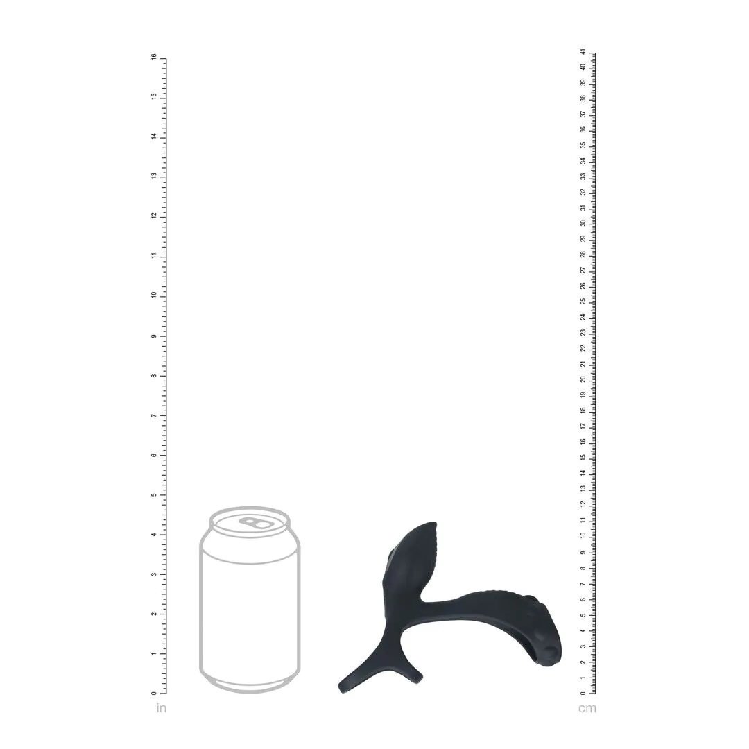 Shots LEVELZ Vibrating Silicone Cock and Ball Ring with Shaft Loop - Black