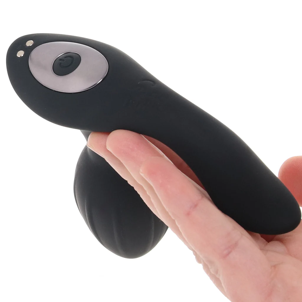Shots LEVELZ Vibrating and Rotating Silicone Anal Plug with Ball Stimulator - Black
