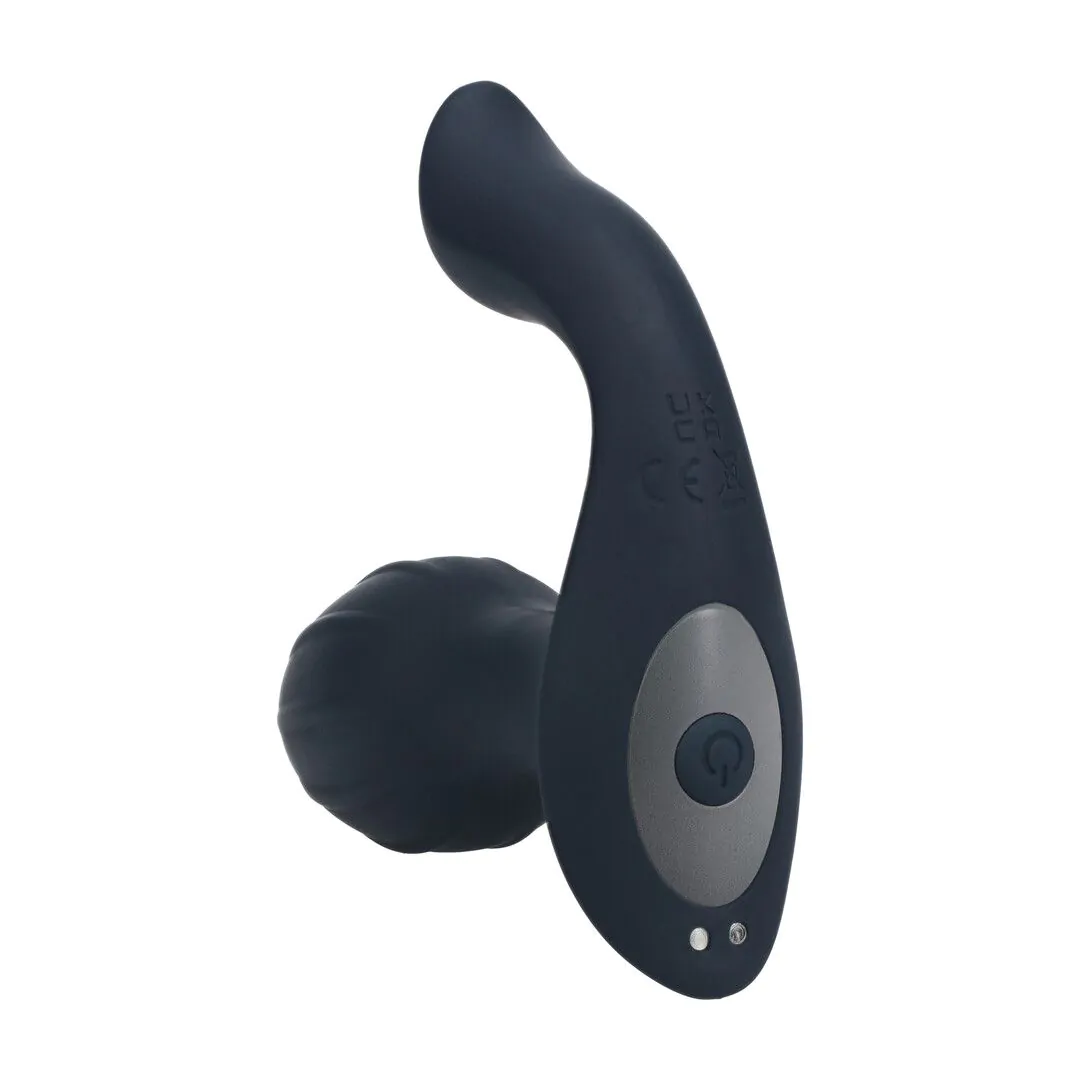 Shots LEVELZ Vibrating and Rotating Silicone Anal Plug with Ball Stimulator - Black