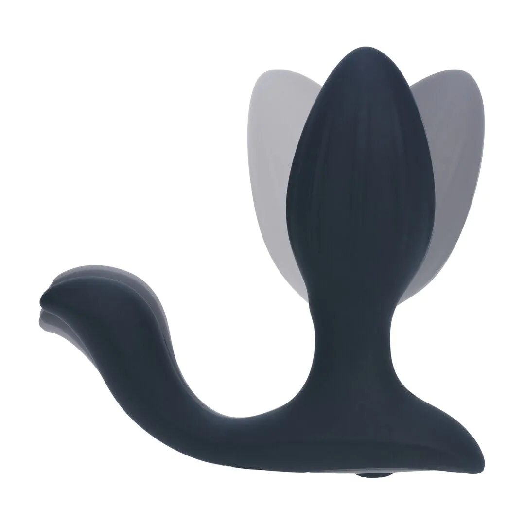 Shots LEVELZ Vibrating and Rotating Silicone Anal Plug with Ball Stimulator - Black
