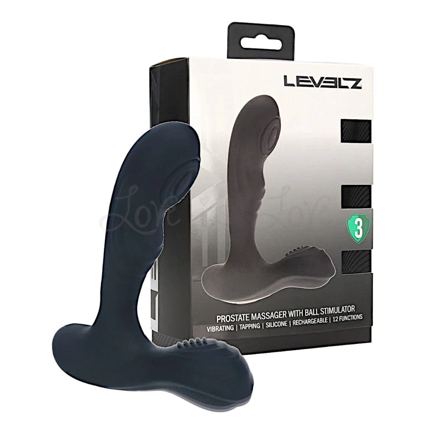 Shots LEVELZ Vibrating Tapping Silicone Prostate & Ball Stimulator - Black