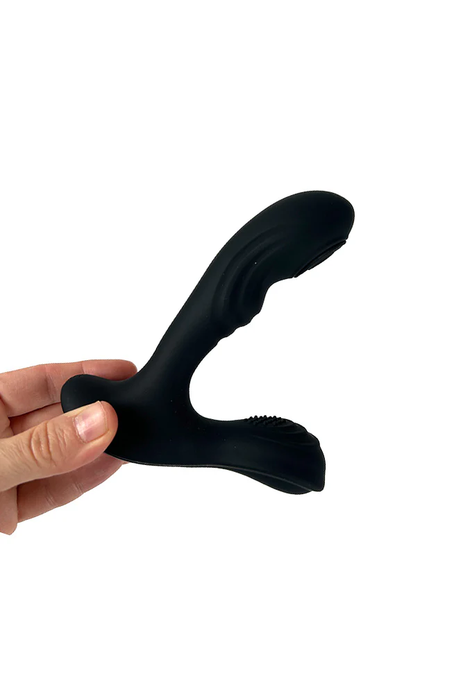 Shots LEVELZ Vibrating Tapping Silicone Prostate & Ball Stimulator - Black