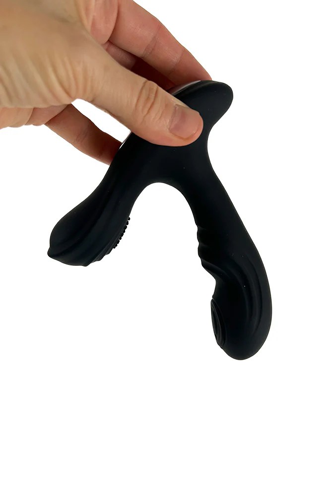 Shots LEVELZ Vibrating Tapping Silicone Prostate & Ball Stimulator - Black