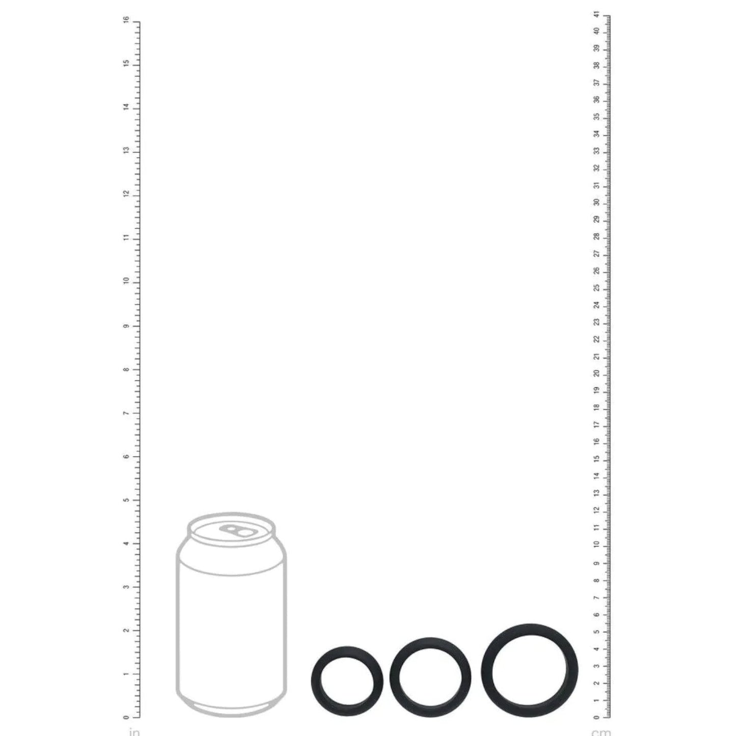 Shots LEVELZ Wide O Silicone Cockring Set of 3 S/M/L Black [Limited Time Offer]