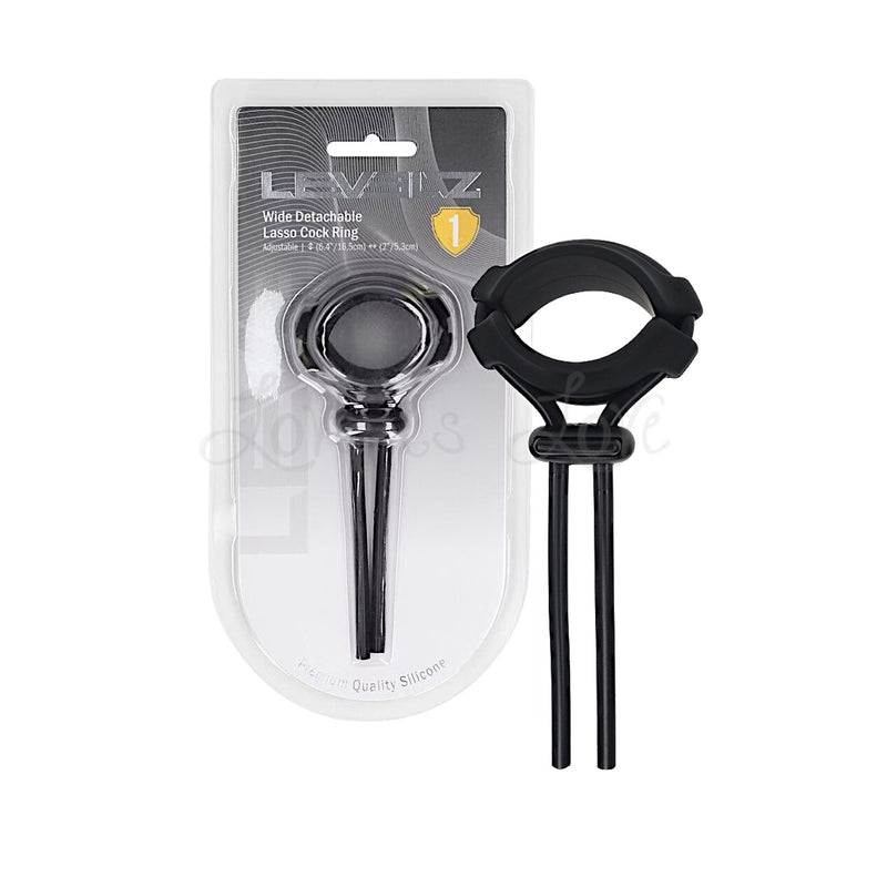Shots Levelz Detachable Wide Adjustable Silicone Lasso Cock Ring 5mm