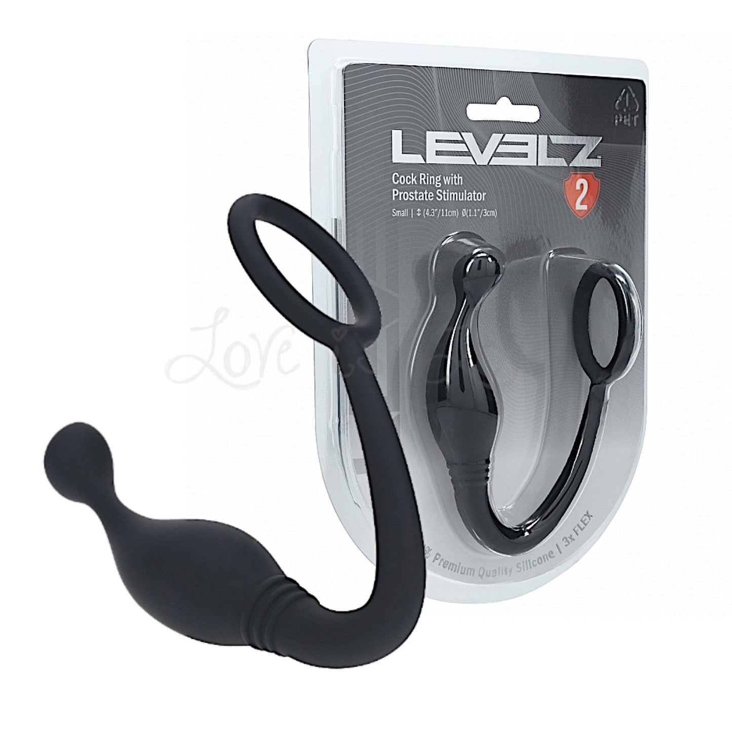 Shots Levelz Silicone Cock Ring with Prostate Stimulator Small