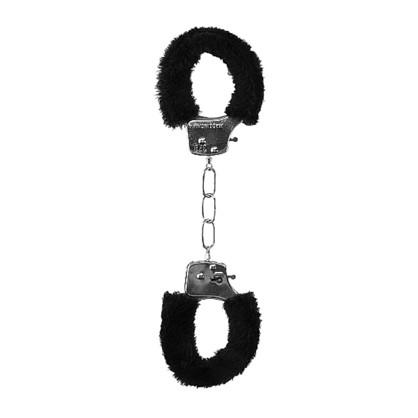 Shots Ouch Black & White Collection Beginner Furry Wrist Cuffs