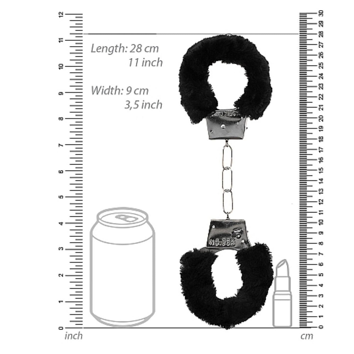 Shots Ouch Black & White Collection Beginner Furry Wrist Cuffs