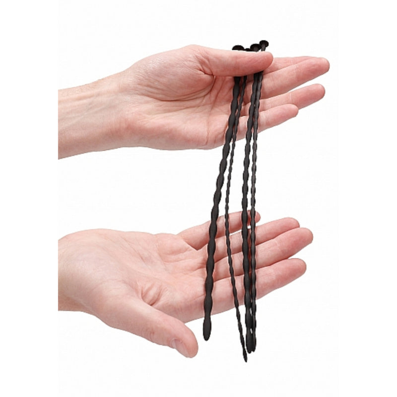 Shots Ouch Silicone Spiral Screw Plug Set Beginner or Advanced Urethral Sounding