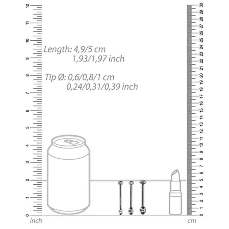 Shots Ouch Urethral Sounding Metal Plug Set