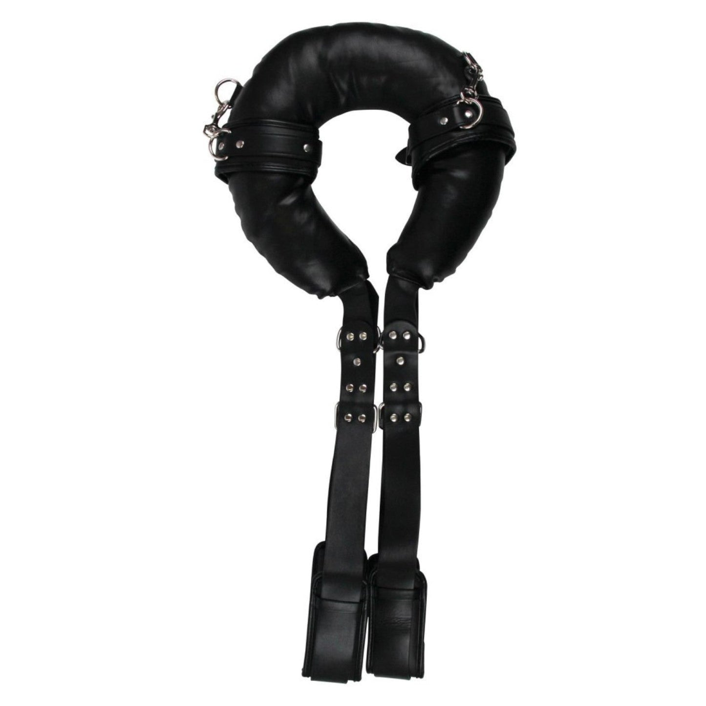 Shots Ouch! Padded Thigh Sling with Hand Cuffs Black