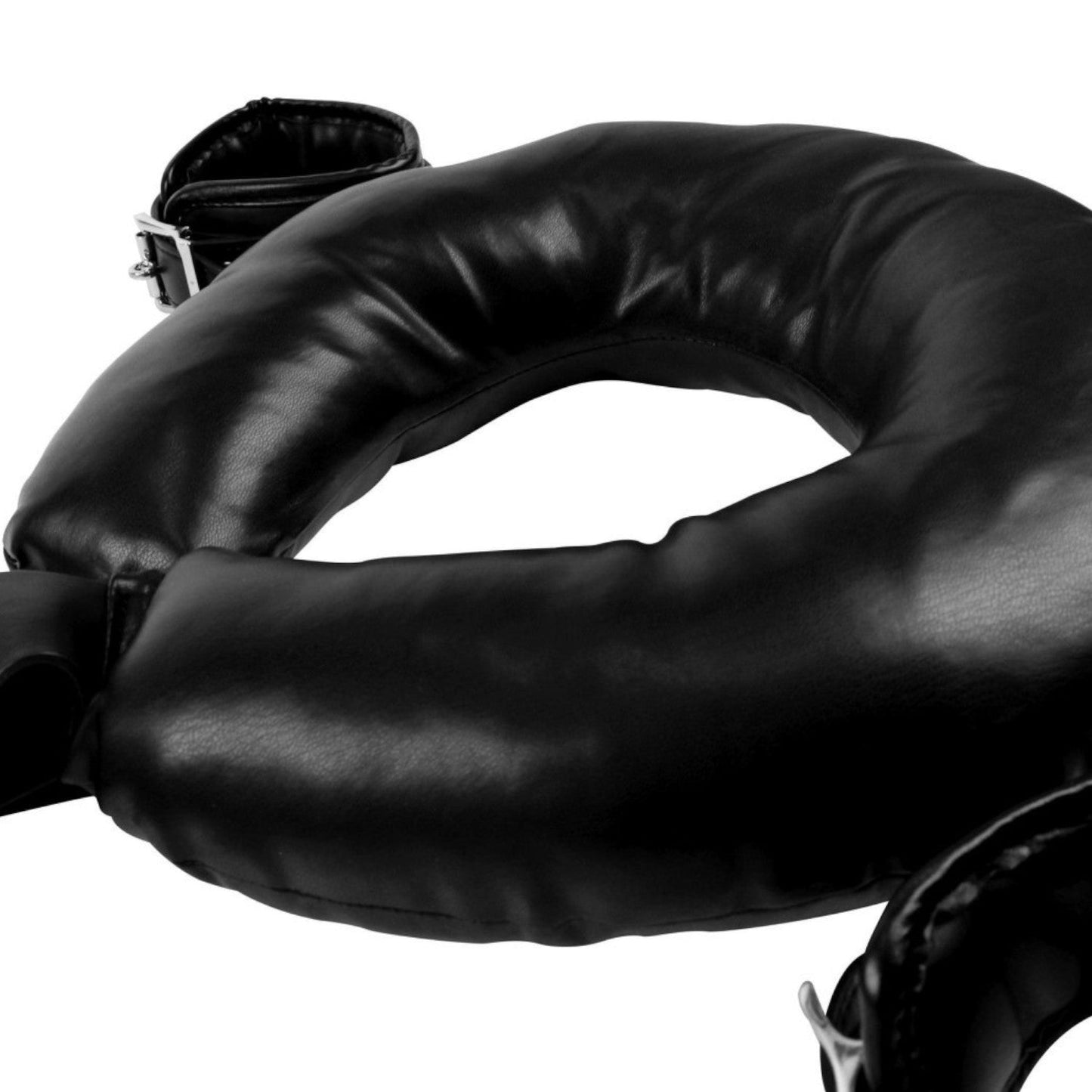 Shots Ouch! Padded Thigh Sling with Hand Cuffs Black