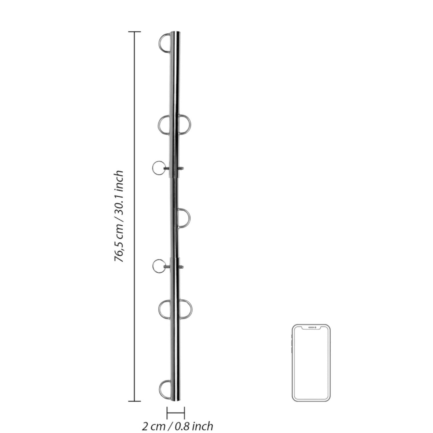 Shots Ouch! Spreader Bar with Multiple Hooks Silver
