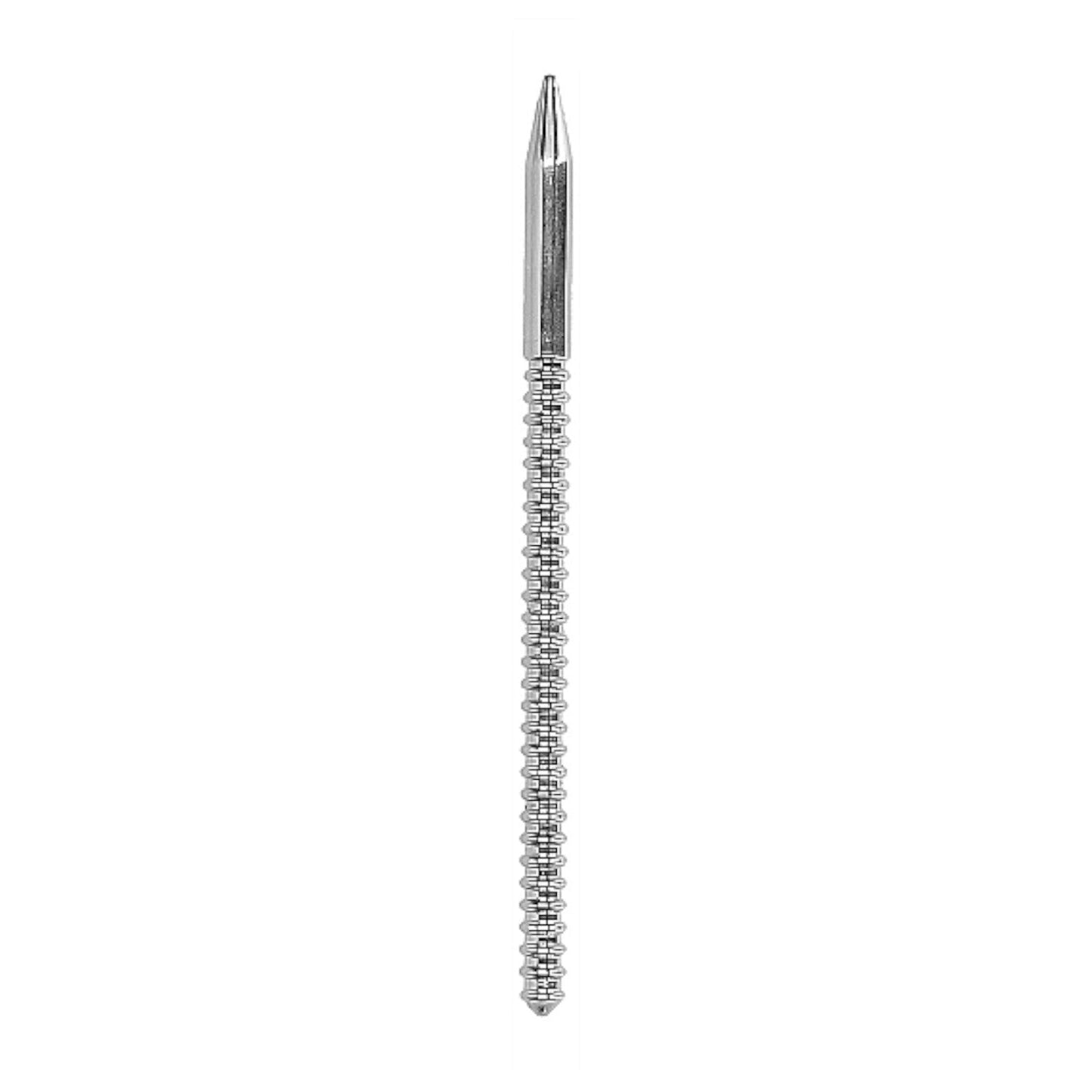 Shots Ouch! Urethral Sounding Ribbed Stainless Steel Dilator 7.7mm