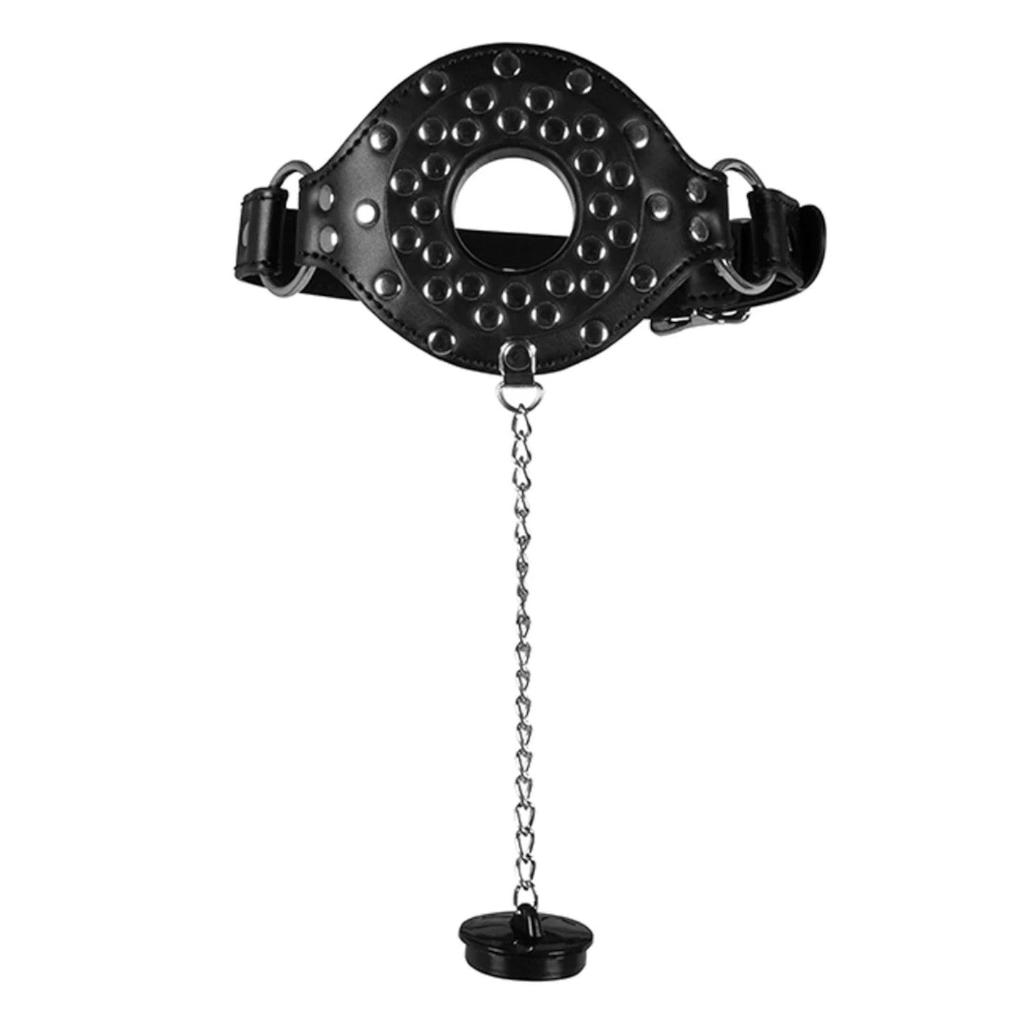 Shots Ouch! Xtreme Open Mouth Gag with Plug Stopper Black