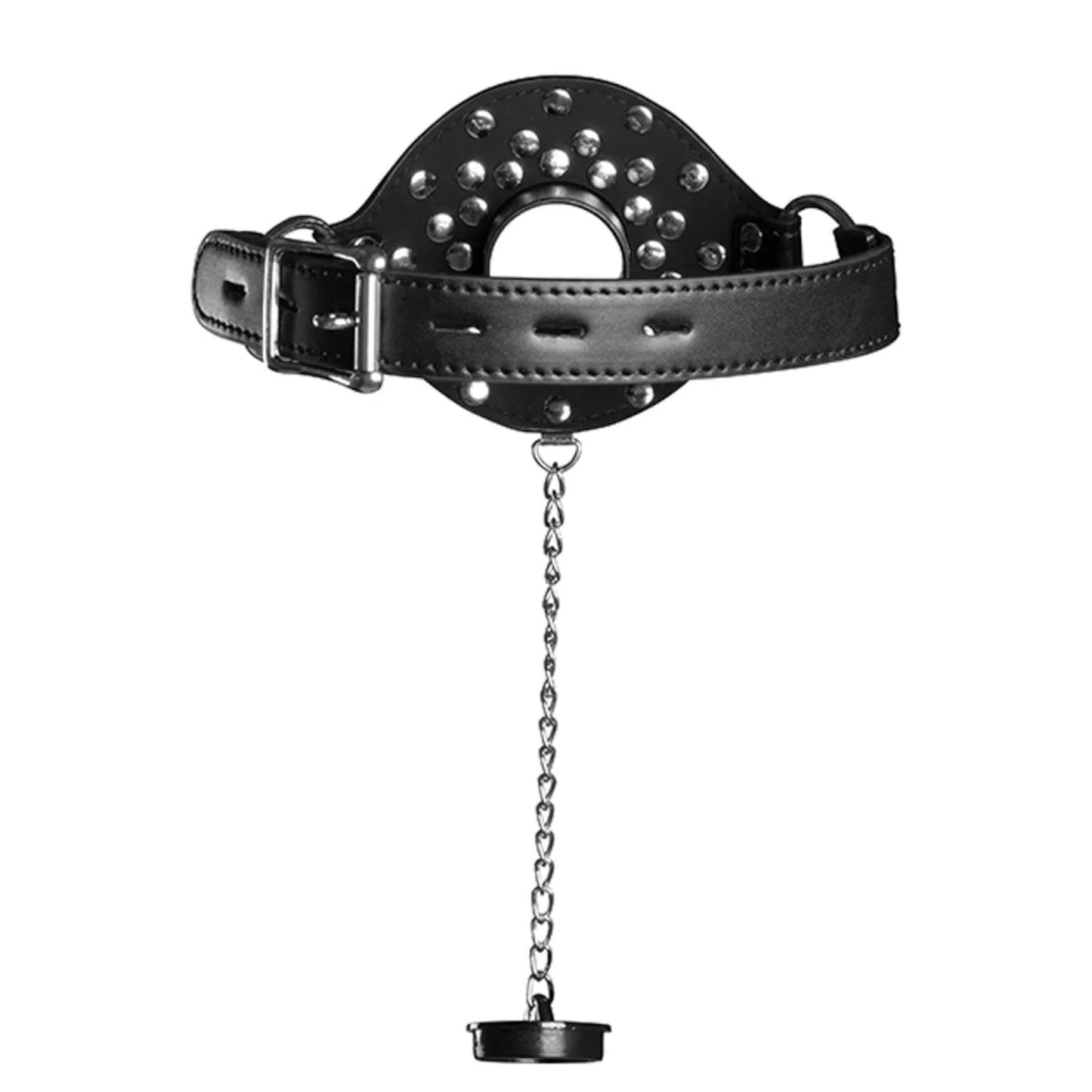 Shots Ouch! Xtreme Open Mouth Gag with Plug Stopper Black