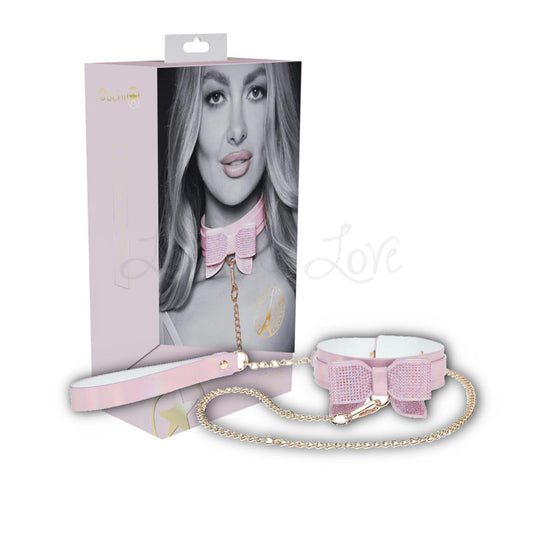 Shots Ouch! Paris Collection Collar with Leash - Pink