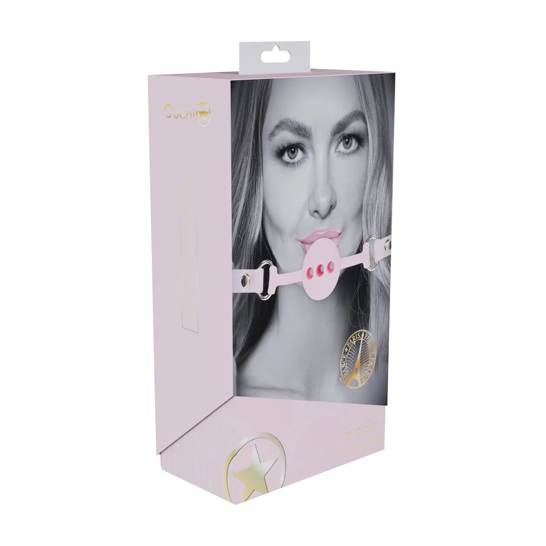 Shots Ouch! Paris Collection Silicone Ball Gag - Pink (One Size)