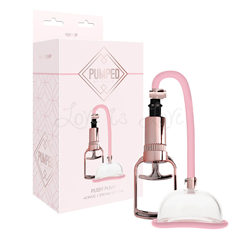 Shots Pumped Strong Suction Acrylic Pussy Pump - Pink