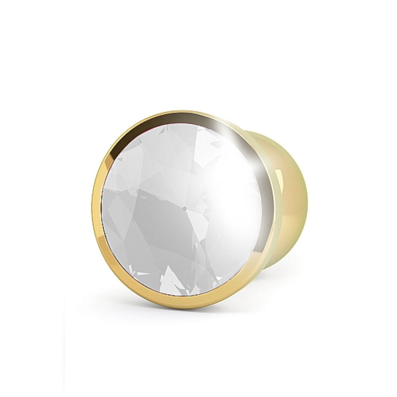 Shots Rich R1 Gold Plug 3.9 Inch With Clear Sapphire