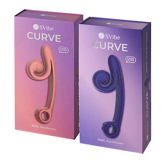 Snail Vibe Curve Duo Vibrator Purple or Peach (World's First Synchro S