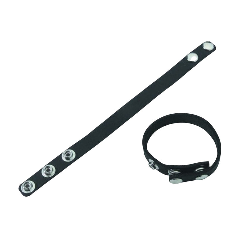 Spartacus Oiltan Leather Adjustable Cock Ring With Snap Fastener in Black Original or Nickel Free (Allergen Free)
